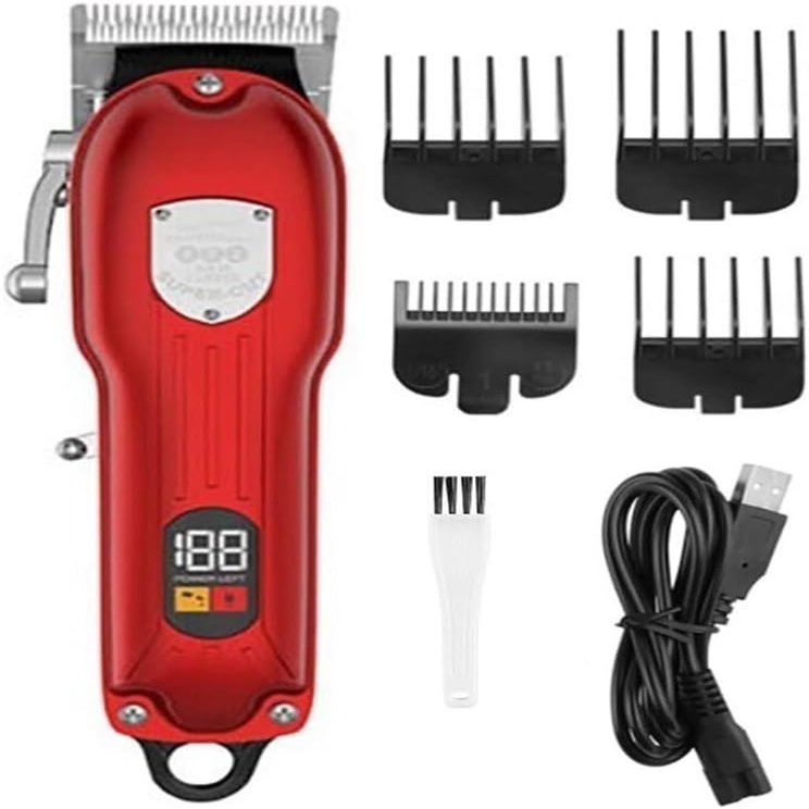 YHNNH Hairdressing Tools, Professional Electric Hair Clippers for Men, Rechargeable Hair Clippers(Red)