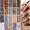 SmallCat 20 Sheets Nail Transfer Foil, Lace Nail Foil, Lace Nails Stickers, Flower Nails Foils Transfer Nail Art for DIY Acrylic Nails Manicure Wraps Decoration Women (Leopard Print) view 1