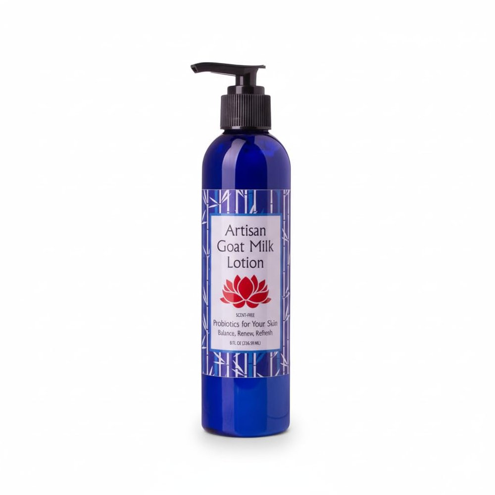 Artisan Goat Milk Lotion  Natural Moisturizing Body Lotion for Dry & Sensitive Skin  Hydrating Goat Milk Moisturizer for Eczema, Itching & Irritation  Chemical Free, Non-Toxic, Spa-Quality Skincare