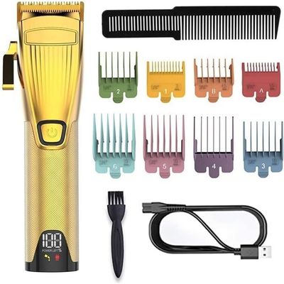 YHNNH Men's Hair Clippers, Professional Digital Display Adjustable Hair Clippers, Rechargeable Hair Cutting Tool