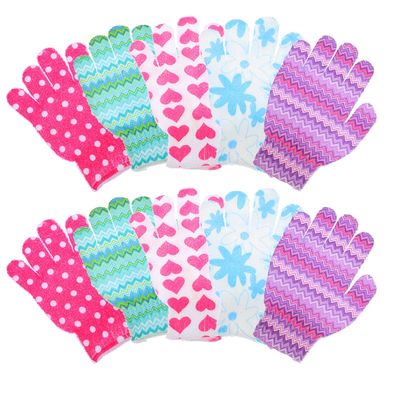 ABOOFAN 10Pcs Body Cleaning Gloves Mixed Colors Exfoliating Bath Scrubbers Back Scrubber Shower Accessories for Men and Women Gentle Skin Care