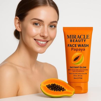 MACARIA Miracle Beauty Papaya Daily Routine Instant Brightening Lightening & Glow face wash Cleanser