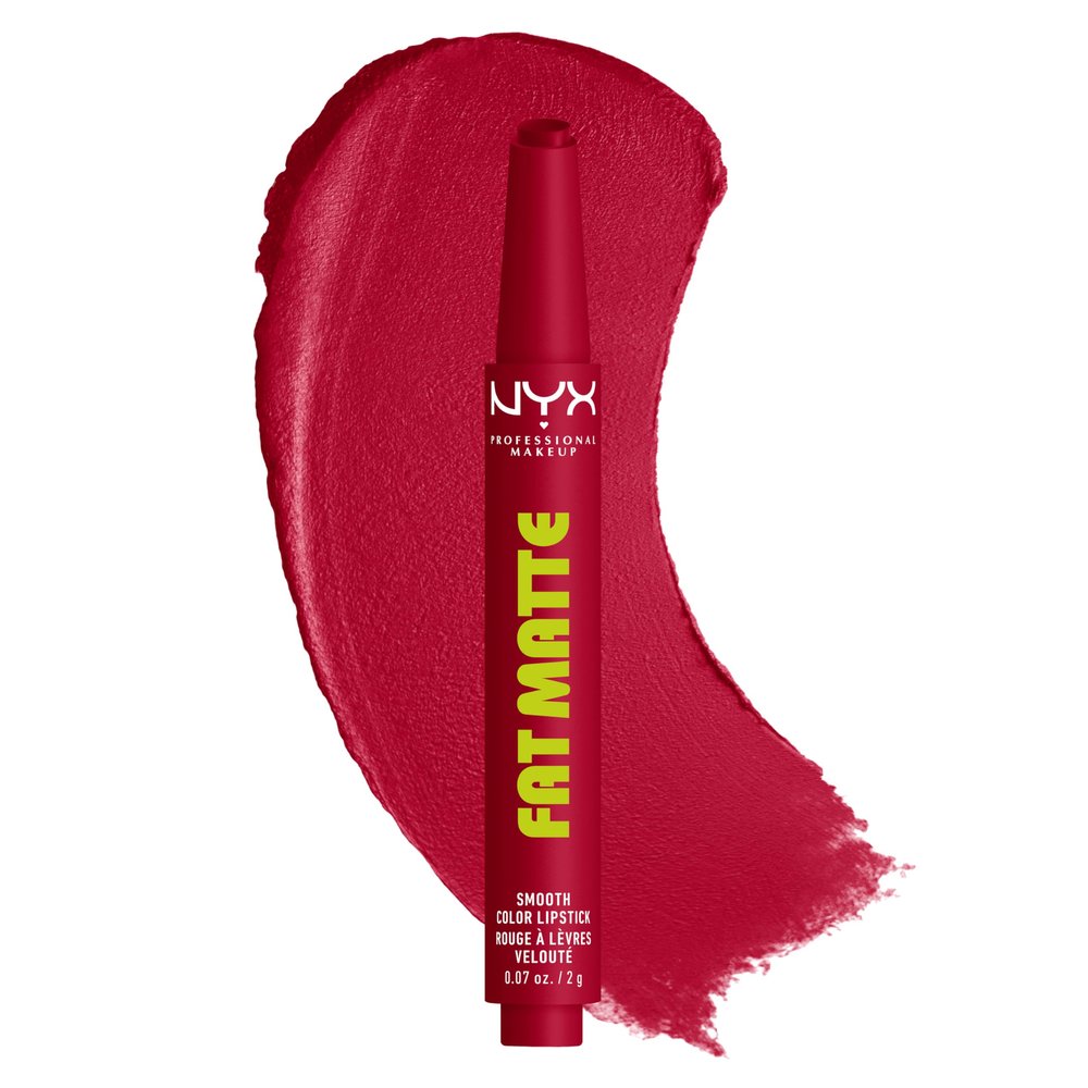 NYX PROFESSIONAL MAKEUP Fat Matte Lipstick, Pigmented, Smoothing, & Non-Drying Lip Crayon, Long Lasting Lip Makeup, Vegan & Cruelty Free - Scarlet Snuggles (Ruby)
