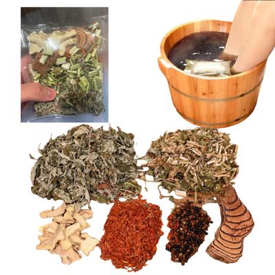 Herbal Foot Soak with Ginger & Mugwort  16 Bags (800g) Traditional Chinese Herbal Foot Soak for Relaxation, Cold Feet & Tired Feet