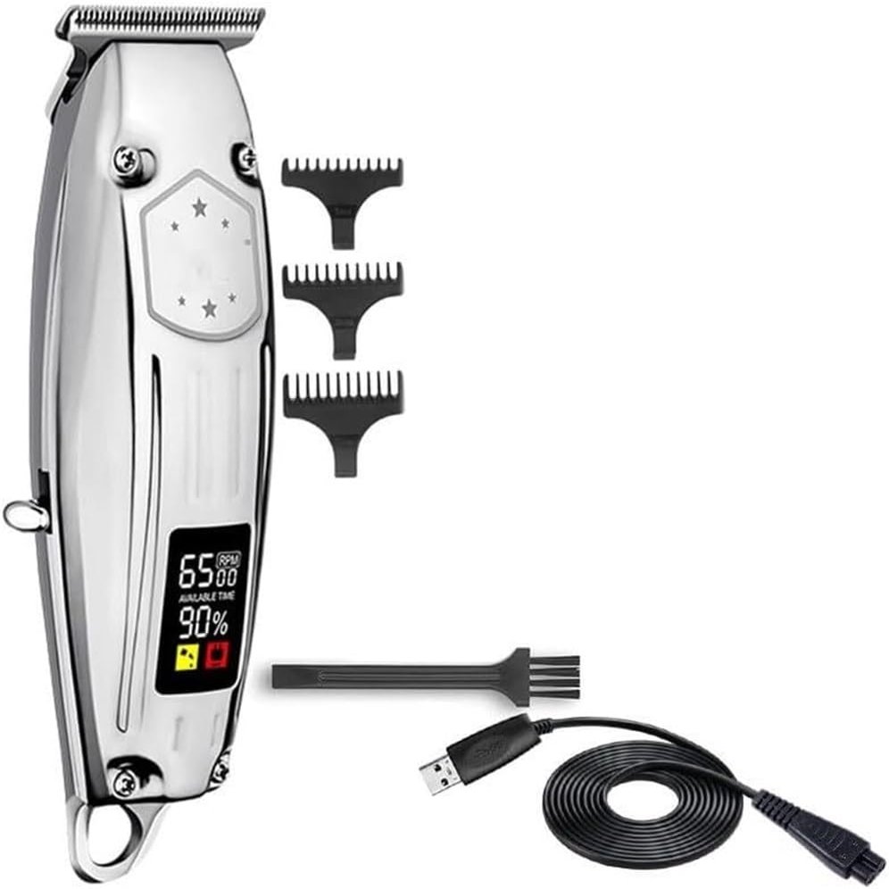 YHNNH Men's Hair Clipper, Electric Hair Clipper, LCD Screen, Professional Beard Trimmer, All-Metal Casing