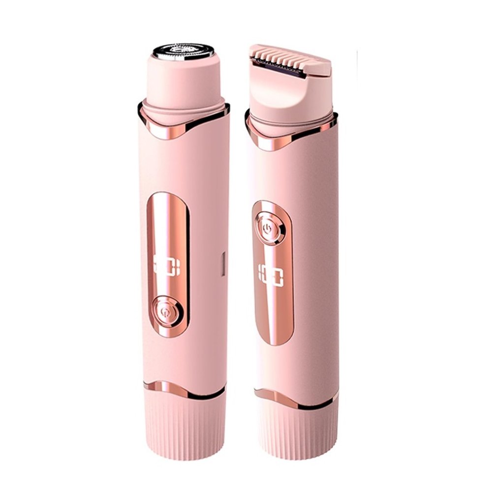 MDNHHBPZ 2-in-1 Female Hair Trimmer & Electric Shaver - Painless Hair Remover for Facial, Leg, Bikini & Body, Dual-Purpose Grooming Tool for Women(2 Piece Pink)
