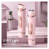 MDNHHBPZ 2-in-1 Female Hair Trimmer & Electric Shaver - Painless Hair Remover for Facial, Leg, Bikini & Body, Dual-Purpose Grooming Tool for Women(2 Piece Pink) view 3