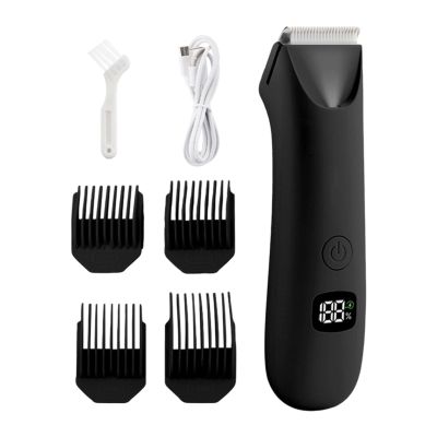 Body Trimmer for Men, Rechargeable and Waterproof, 14x3.7cm, Electric Groomer Shaver, Digital Display Trimmer, Compact and Ergonomic Grip, for Home Use, Gym Kits, Or Travel Grooming Routines