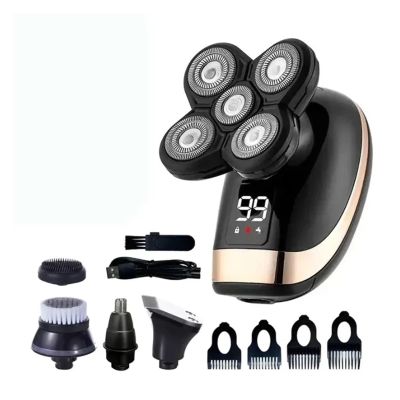 MDNHHBPZ 5-in-1 Electric Razor for Men - Rechargeable Beard Shaver, Wet-Dry Dual Use Waterproof Fast Charging Shaving Machine(Option B)