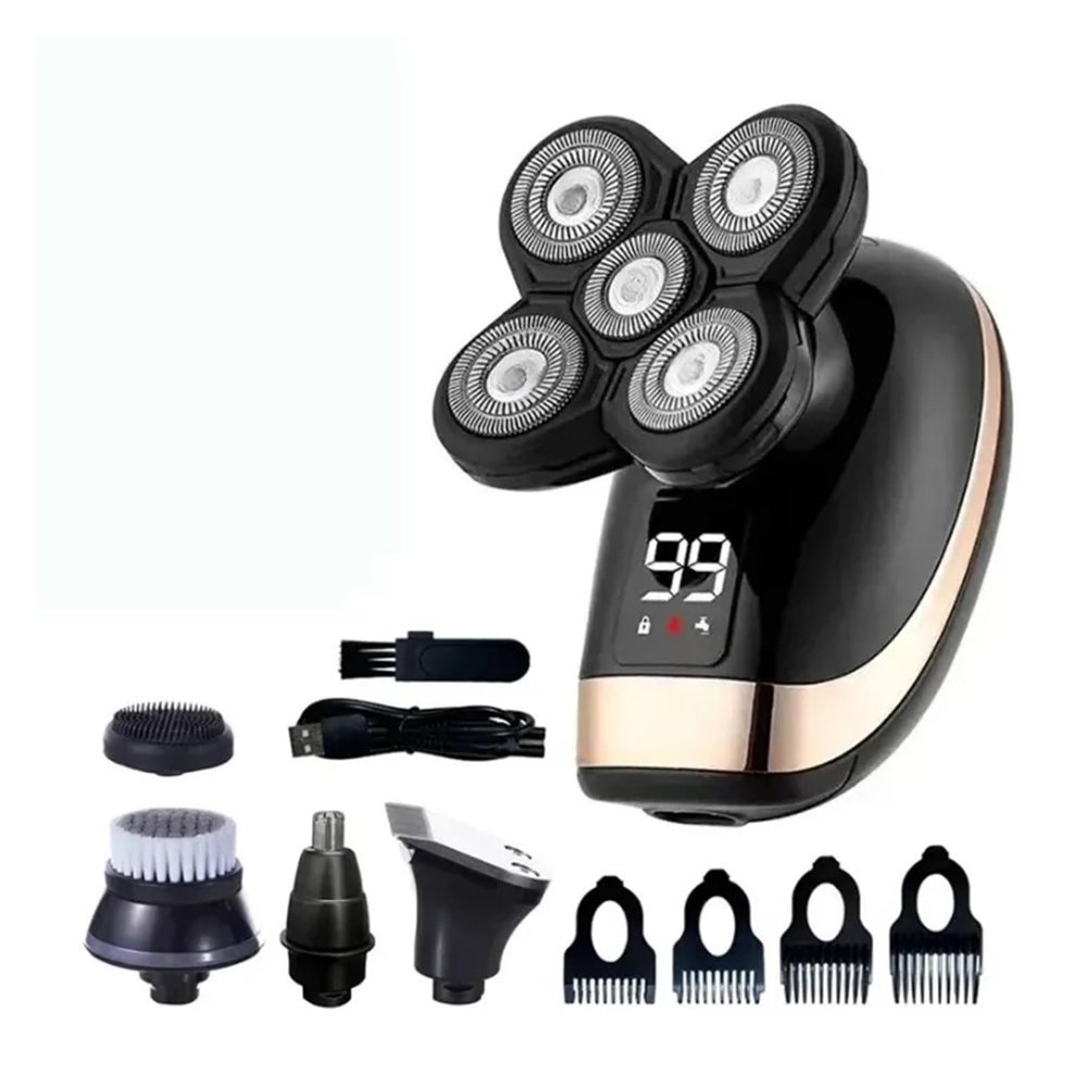 MDNHHBPZ 5-in-1 Electric Razor for Men - Rechargeable Beard Shaver, Wet-Dry Dual Use Waterproof Fast Charging Shaving Machine(Option B)