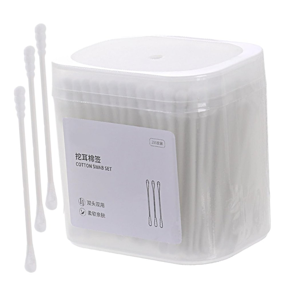 DECORNIJIA 1 Box Double-ended Cotton Swabs for Ear Cleaning and Cosmetic Use Strong Adsorption Single-use Hygiene Cotton Tips for Home and Professional Beauty Care