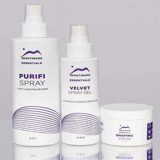 BEAUTIMARK 3pc Essentials Styling Kit- Purifi Spray, Velvet Spray, Shaping Creme