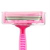 30 Count Women's Disposable Razors Triple Shaving Razor Blade (Pink/Red) view 4