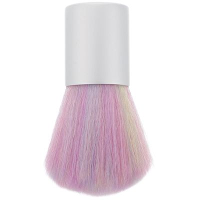 BAZEITFLOW Ergonomic Short Handle Nail Dust Brush Soft Rainbow Bristles for Nail Art Cleaning and Painting Accessories
