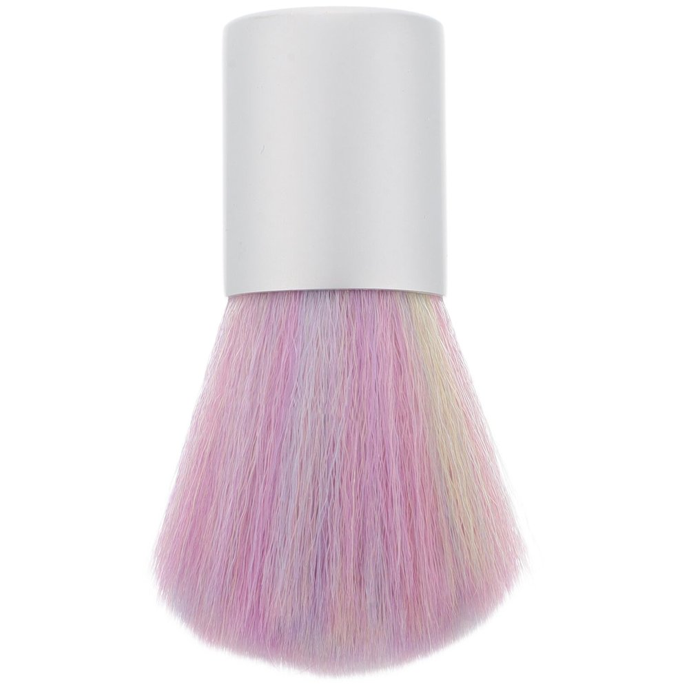 BAZEITFLOW Ergonomic Short Handle Nail Dust Brush Soft Rainbow Bristles for Nail Art Cleaning and Painting Accessories