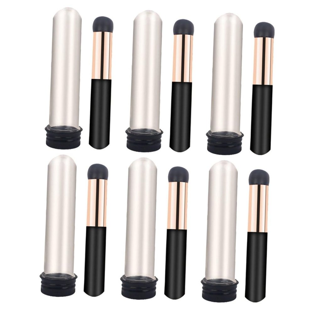 CATIEBYE 6pcs Silicone Lip Brush with Ergonomic Handle for Precise Lipstick Application and Blending Reusable Travel-friendly Lip Makeup Applicators for Smooth Smudged Effect and Versatile