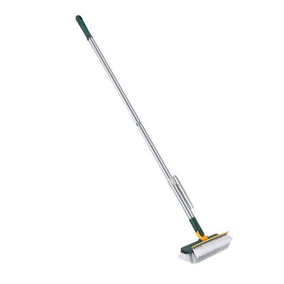 STOBAZA Ergonomic Long Handle Floor Scrub Brush with Stiff Bristles for Shower and Bathroom Cleaning Multifunctional Stainless Steel TPR PP Construction Extended Reach Scrubber for Tub
