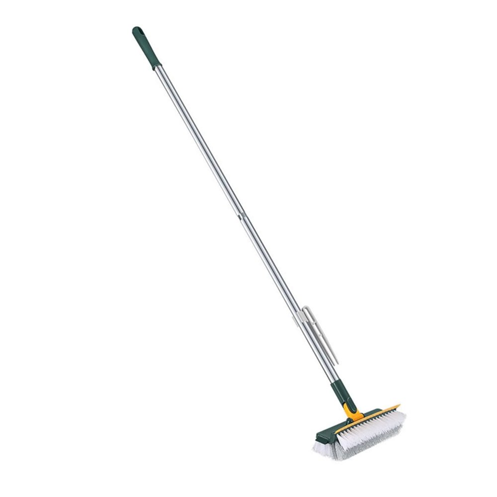 STOBAZA Ergonomic Long Handle Floor Scrub Brush with Stiff Bristles for Shower and Bathroom Cleaning Multifunctional Stainless Steel TPR PP Construction Extended Reach Scrubber for Tub