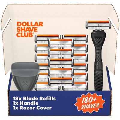 The Bulk Bundle | 18 Swift Rinse Blades, 1 Handle (Black), 1 Razor Cover