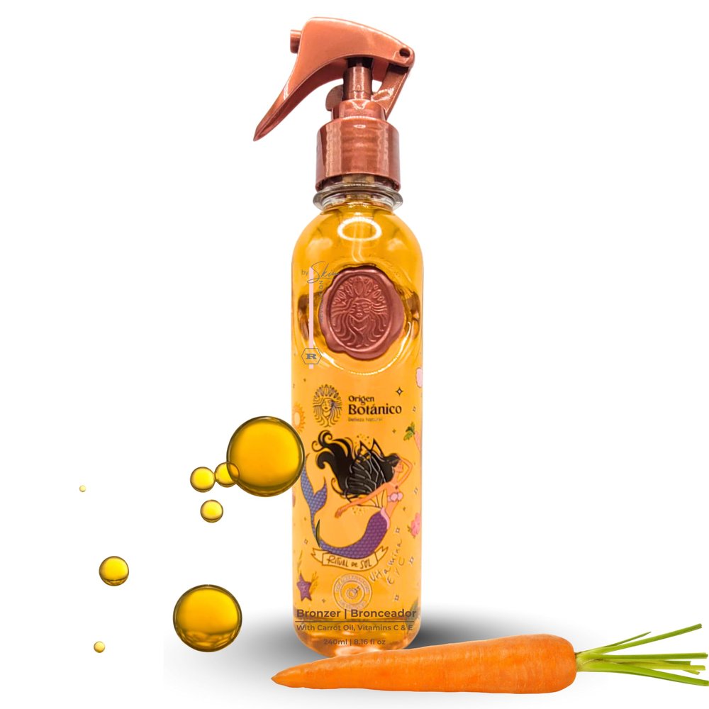 Ritual Botanico Bronceador Bronzer with Carrot Oil, Vitamin C & E and Tan Accelerators for a glowing bronzed skin | SPF3 | Vegan | All Natural | Product of Colombia | 240ml/8.16 fl oz
