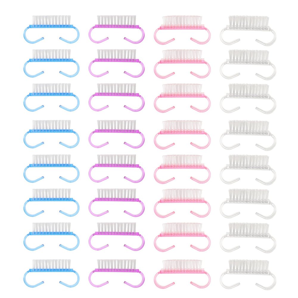 SOIMISS 40pcs Handle Grip Nail Brush - Hand Fingernail Brush Cleaner - Scrubbing - Nail Scrubber for Home Pedicure Supplies