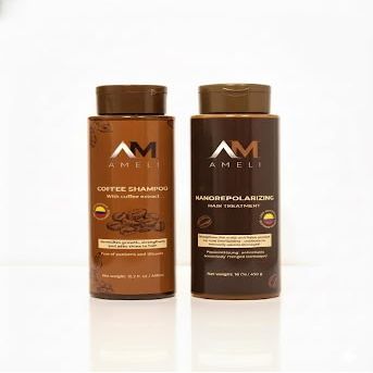 AMELI Coffee Hair Repair Set  Colombian Coffee Shampoo & Deep Treatment with Coenzyme Q10  Restores, Strengthens & Hydrates Damaged, Dry or Frizzy Hair  Paraben & Silicone Free