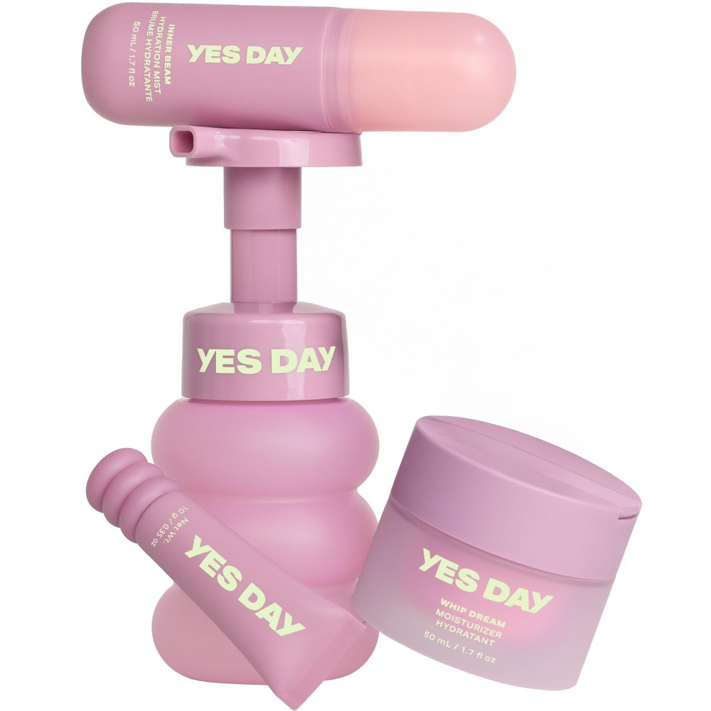 YES DAY The Sleepover Set Teen Skin Care Kit, Includes Face Cleanser, Face Moisturizer, Hydrating Mist & Lip Mask - Skincare for Teen Girls & Ages 10 Up Complete Facial Care Routine