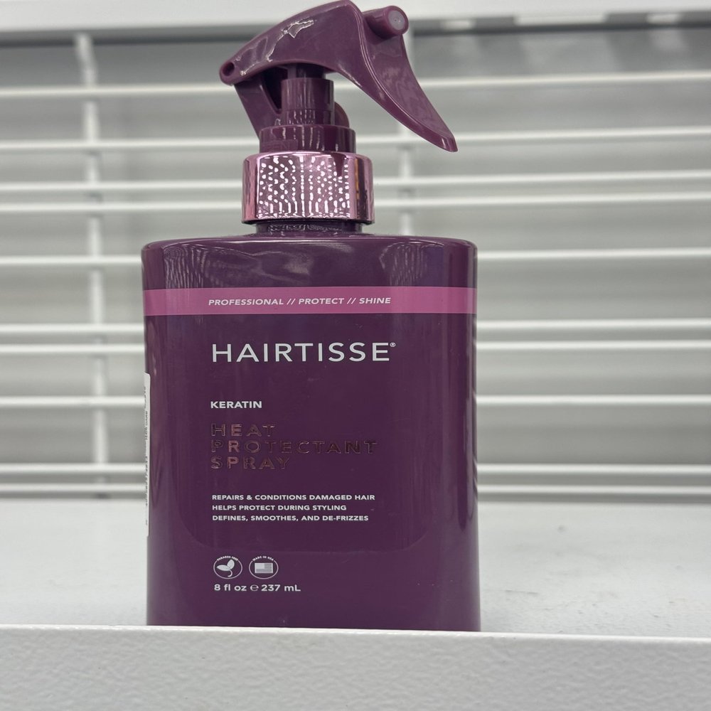 Hairtisse Professional Keratin Heat Protectant Spray, 8 Fl oz, Purple Bottle
