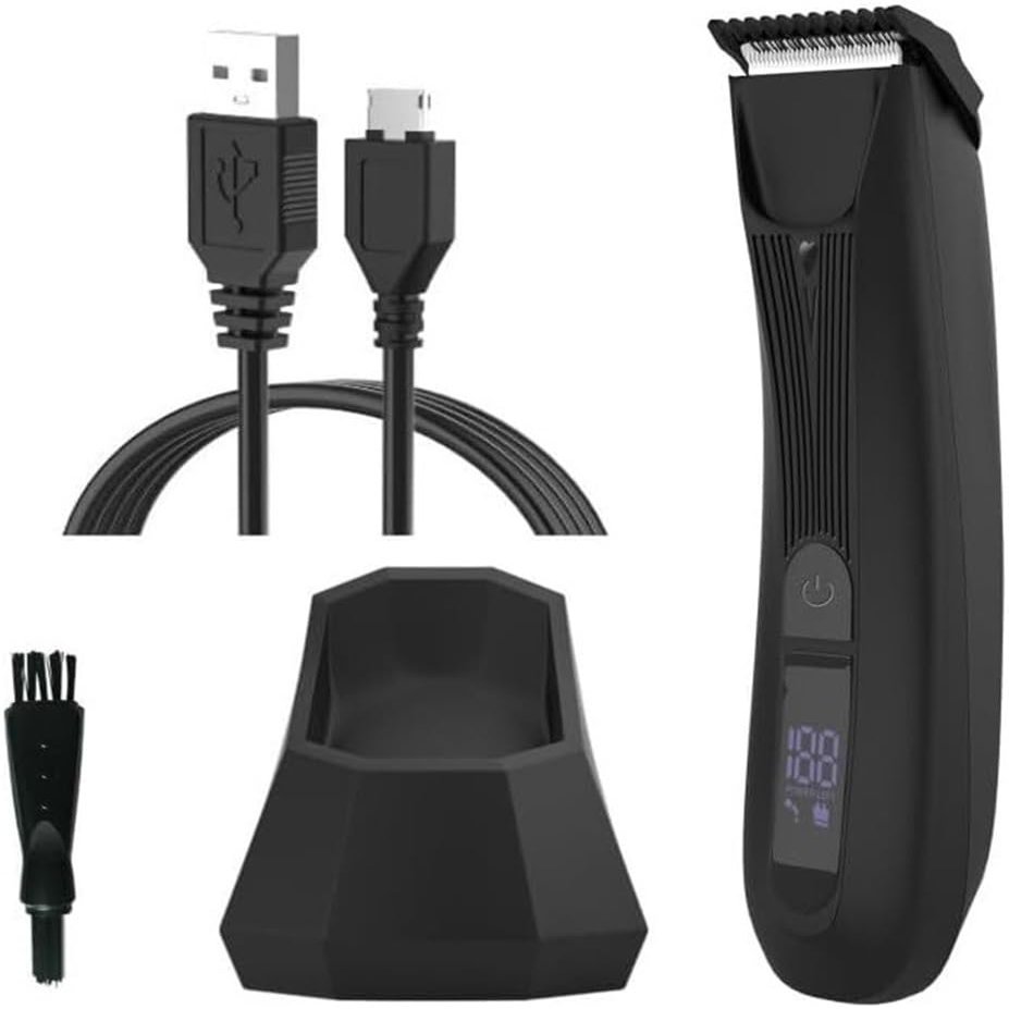 YHNNH Hairdressing Tools, Electric Pubic Trimmer, Unisex, Scrotal Shaver and Trimmer, Beard Trimmer, Rechargeable