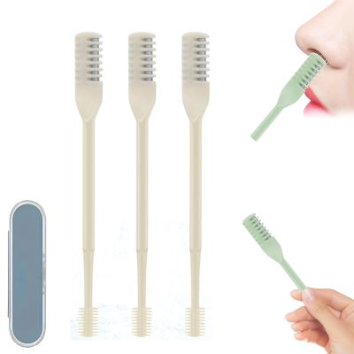 2-in-1 Nasal Hair Cutter, 2026 New Manual 360 Rotating Nostril Hair Removal Tool with Storage Box, Nose Hair Trimmer Travel Essentials for Women and Men (Beige, 3)