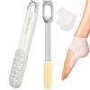 2-in-1 Foot File Callus Remover Set, Stainless Steel Foot Scrubber with Silicone Brush & Heel Gel Socks for Smooth Feet (Grey) view 1