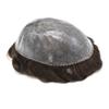 Toupee for Men Thin Skin PU Injection Mens Wig Unit Real Natural Human Hair Piece Mens Replacement System (4# Medium Brown, 6''X8'') view 3