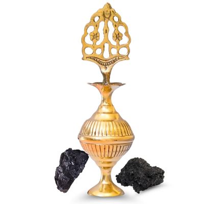 Arabic Golden Surm*dani Eyeliner Kajol Holder Handmade Engraved Case Decorative Showpiece - Long-Lasting, Refillable Eyeliner Holder | (Empty Bottle) | Traditional Decorative Empty Bottle
