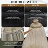 LOXXY OVO Butterfly Weft Hair Extensions Real Human Hair - 18 Inch 100g Invisible Natural Black - Double Weft Bead in Hair Extensions, PU Hole Twin Tab Width 31.5"(80cm) view 4