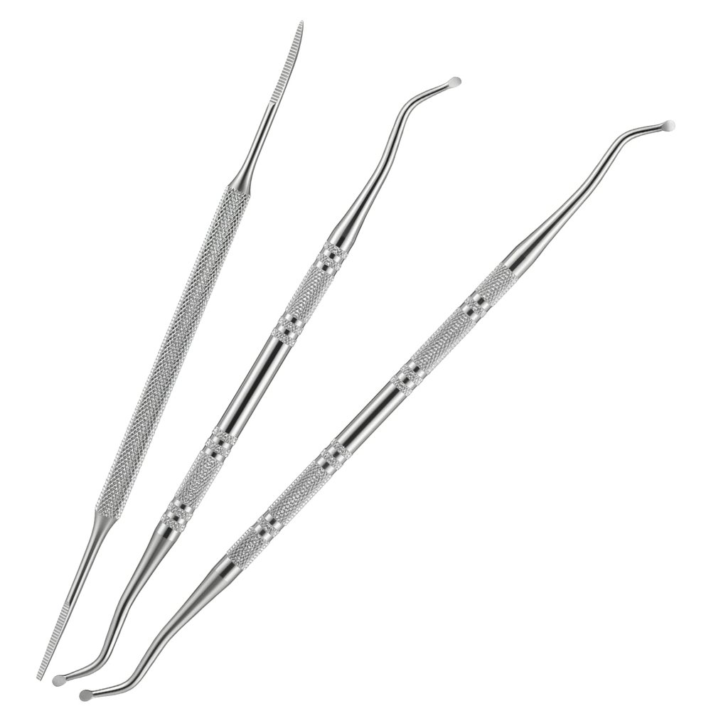 3 PCS Ingrown Toenail Removal Kit, Stainless Steel Toenail Cleaner Tool, Double Head Ingrown Nail Corrector Tool for Nail Cleaner Remove Dirt