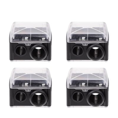 Cabilock 4pcs Cosmetic Pencil Sharpener Dual Makeup Tool for Eyeliner Lip Liner Pencils Portable Black Makeup Accessories with Fine Workmanship for Precise Sharpening Random Color