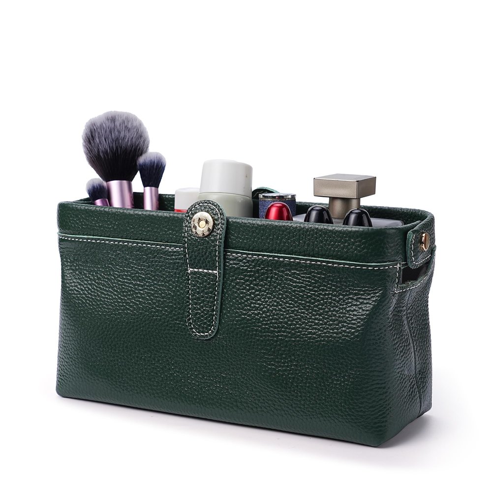 shuainiu Travel leather makeup bag, waterproof mini makeup box, small travel storage bag