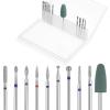 10 PCS Cuticle Nail Bit Set, Clean Cuticle Drill Bits for Nails Shaping, Electric Nail File Bits for Dead Skin Removal, Nails Drills Bit for Manicure Tools, 10 Sizes view 1