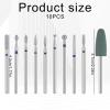 10 PCS Cuticle Nail Bit Set, Clean Cuticle Drill Bits for Nails Shaping, Electric Nail File Bits for Dead Skin Removal, Nails Drills Bit for Manicure Tools, 10 Sizes view 2
