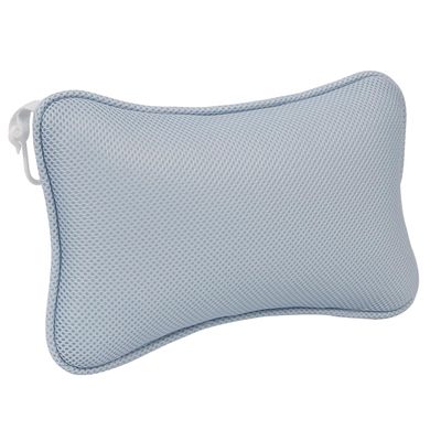 Abaodam Non-Slip Bath Pillow with Dual Suction Cups Ergonomic Head Neck Shoulder Support Cushion for Standard Bathtubs Hot Tubs Spas Blue Mesh Shower Pillow for Comfortable Bathing