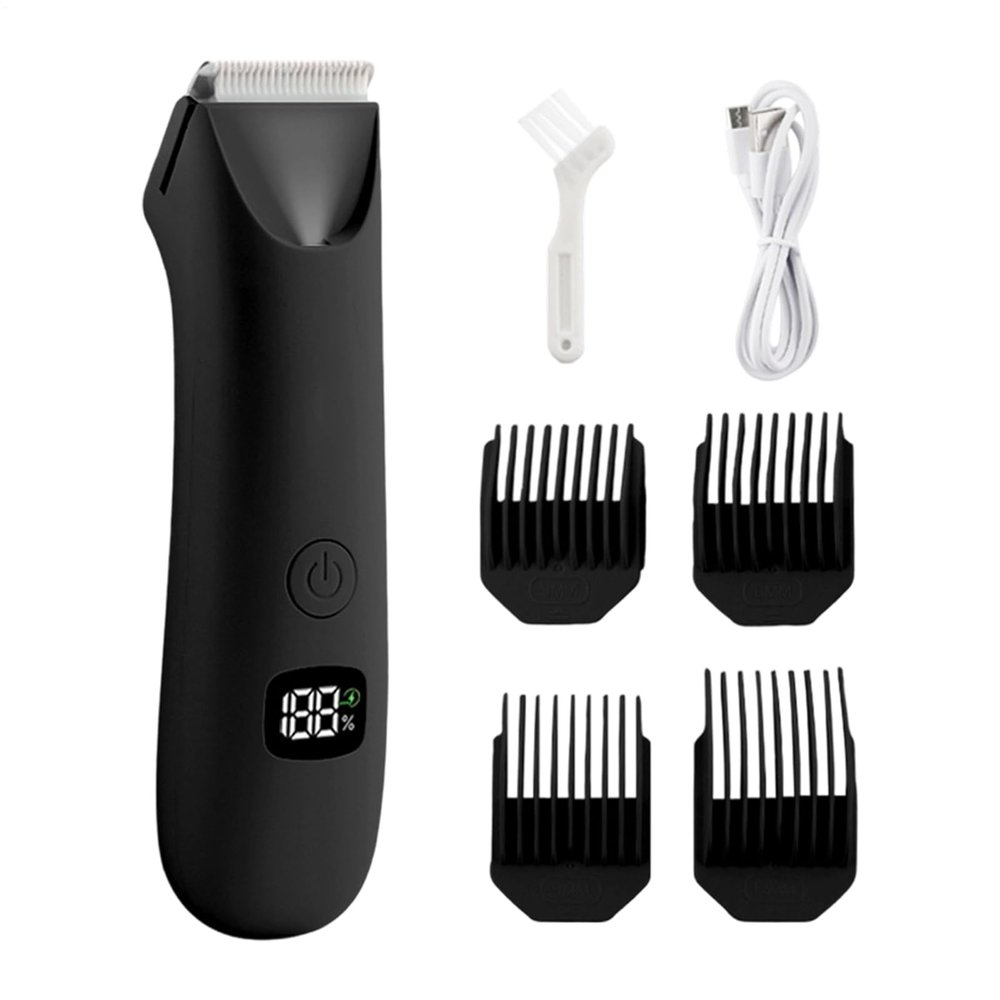Electric Shaver, Rechargeable Power, Blue, Green, Black, Men Body Trimmer, Digital Hair Shaver, Comfortable Design, for Intimate Pubic Balls Back Armpit Chest Arm