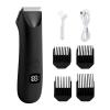 Electric Shaver, Rechargeable Power, Blue, Green, Black, Men Body Trimmer, Digital Hair Shaver, Comfortable Design, for Intimate Pubic Balls Back Armpit Chest Arm view 1