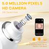 2026 Pore Vacuum with Camerafor, USB Rechargeable Blackhead Remover Vacuum,3 Levels Adjustable Pore Vacuum Blackhead Remover, 6 Suction Heads,Face Vacuum Pore Cleanser for Women & Men-White view 2