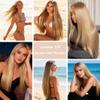 22# Ash Blonde Straight Human Hair Bundles 16 18 20 Inch Brazilian Hair 3 Bundles Virgin Unprocessed Soft Hair Nature Hair For Black Women Fashion Girls view 2