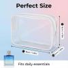 120 Pcs Clear Makeup Bags Bulk Tsa Approved Toiletry Bag for Travel Transparent Cosmetic Bag PVC Waterproof Travel Small Pouches with Zipper for Men and Women (Bright Color) view 2