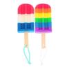 ABOOFAN 2pcs Ice Cream Shape Bath Sponges for Women High-Density Exfoliating Shower Loofahs with Ergonomic Wooden Handles Body Scrubbers for Home Travel and Gym Use Pink and Blue view 1