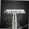 ABOOFAN 2PCS Old Style Double Edge Beard Shaving Razor with Diversion Comb Manual Metal Safety Shaver for Men Home and Travel Rose Gold Cosmic Silver view 4