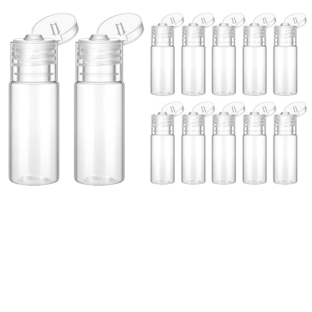 12 Piece 15ml/0.5oz Small Travel Tube Bottles Travel Size Make up Sample Containers Leak Proof Clear Plastic Mini Cosmetic Bottles Refillable Empty Lotion Squeeze Bottle for Liquid Toiletries Cosmetic