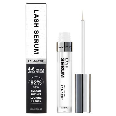 LA MAESII Lash Serum, Eyelash Growth Serum with Advanced Formula, Eyelash Enhancing for Longer Thicker and Fuller Looking Lashes, Vegan & Cruelty-Free for Sensitive Eyes (5mL)