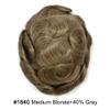 Swiss Lace Mens Toupee Hair System For Men Hair Replacement Transparent Lace Toupee For Men European Human Hair Pieces Natural Hairline #1840 Medium Blonde+40% Gray-130% Medium Density 8"x10" view 2